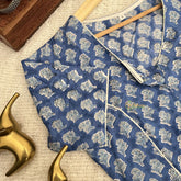 Vriksham Premium Printed Readymade Blouse -Kalamkari Print -Light Blue-VS4513